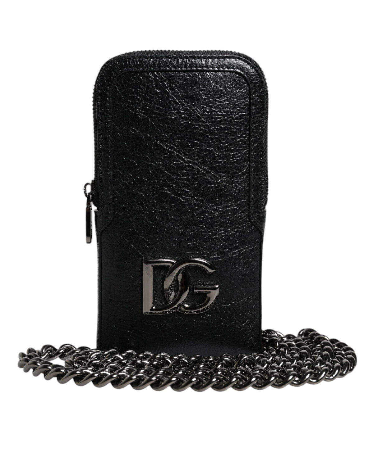 Dolce & Gabbana Black Leather Purse Crossbody Chain Sling Phone Bag -   -  Dolce & Gabbana.