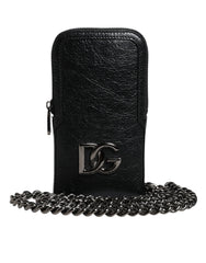 Dolce & Gabbana Black Leather Purse Crossbody Chain Sling Phone Bag -   -  Dolce & Gabbana.