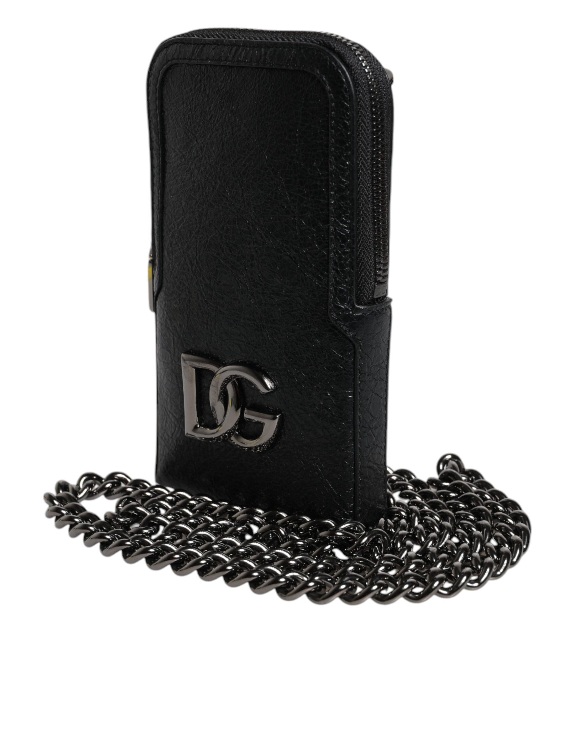 Dolce & Gabbana Black Leather Purse Crossbody Chain Sling Phone Bag -   -  Dolce & Gabbana. Dolce & Gabbana Black Leather Purse Crossbody Chain Sling Phone Bag -   -  Dolce & Gabbana.