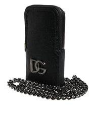 Dolce & Gabbana Black Leather Purse Crossbody Chain Sling Phone Bag -   -  Dolce & Gabbana.
