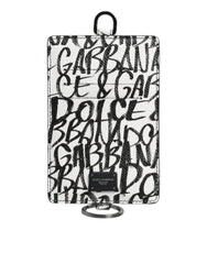 Dolce & Gabbana White Leather Lanyard Logo Print Card Holder Wallet -   -  Dolce & Gabbana.