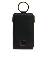 Dolce & Gabbana Black Leather Logo Plaque Neck Strap Card Coin Wallet -   -  Dolce & Gabbana.