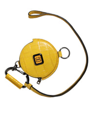 Dolce & Gabbana Yellow Round Leather DG Logo Coin Purse Lanyard Wallet -   -  Dolce & Gabbana.
