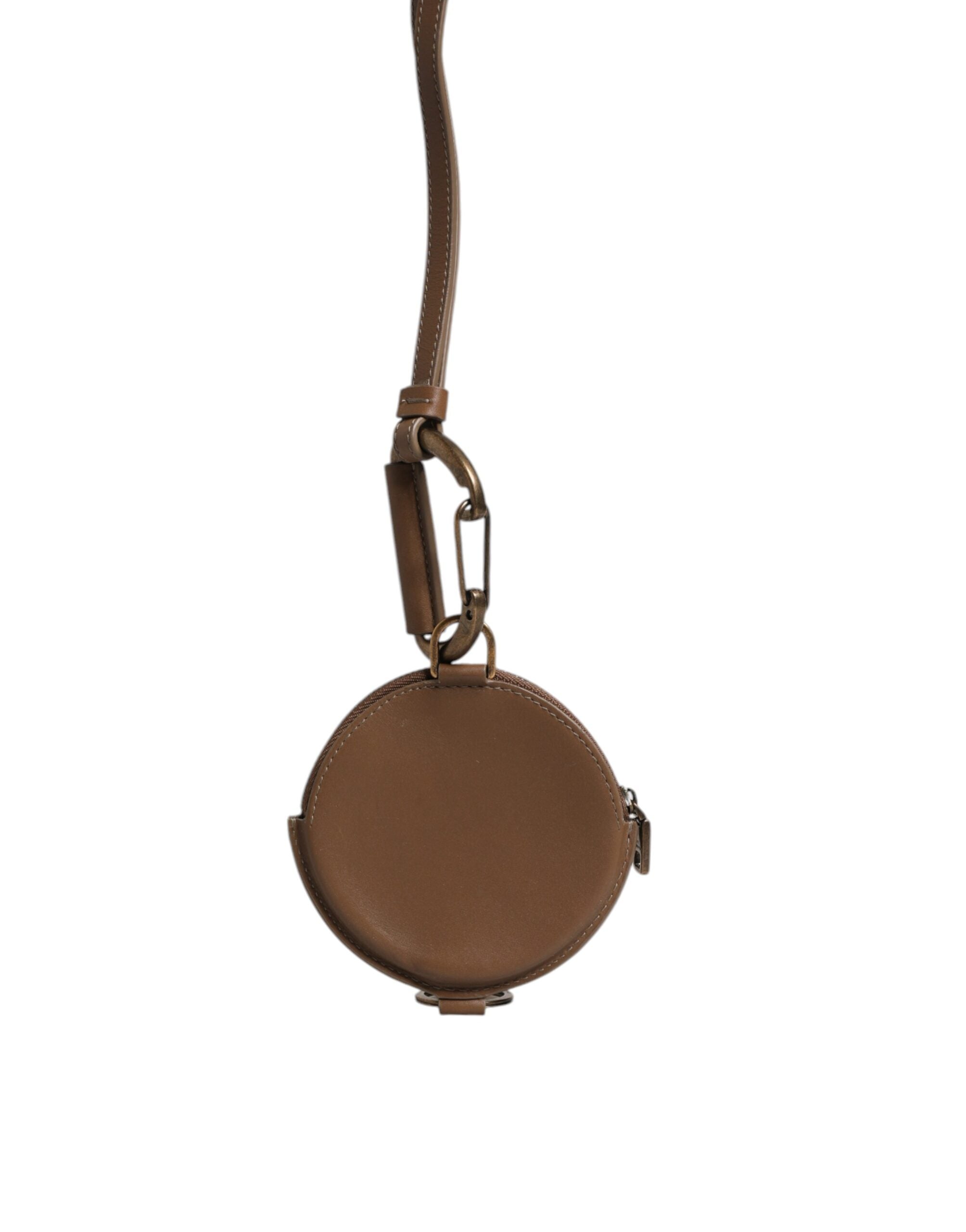 Dolce & Gabbana Brown Round Leather DG Logo Coin Purse Lanyard Wallet -   -  Dolce & Gabbana. Dolce & Gabbana Brown Round Leather DG Logo Coin Purse Lanyard Wallet -   -  Dolce & Gabbana.