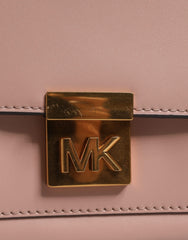 Michael Kors Pink Leather Logo Plaque Crossbody MINDY Satchel Bag -   -  Michael Kors.