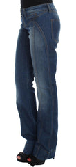 Cavalli Blue Wash Cotton Stretch Boot Cut Jeans -   -  Cavalli.