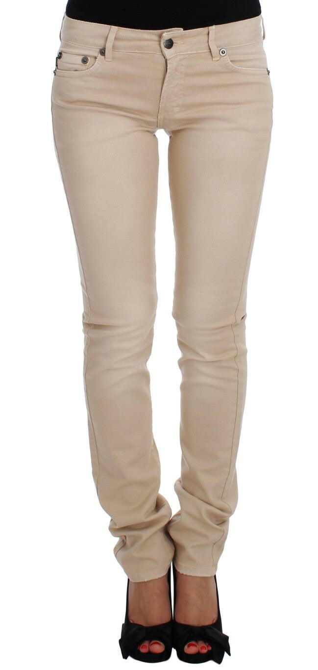 Cavalli Beige Wash Slim Fit Cotton Stretch Jeans -   -  Cavalli.