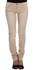 Cavalli Beige Wash Slim Fit Cotton Stretch Jeans -   -  Cavalli.