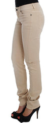 Cavalli Beige Wash Slim Fit Cotton Stretch Jeans -   -  Cavalli.