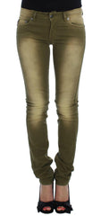Cavalli Green Wash Slim Fit Cotton Stretch Jeans -   -  Cavalli.