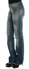 Cavalli Blue Cotton Low Waist Jeans -   -  Cavalli.
