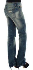Cavalli Blue Cotton Low Waist Jeans -   -  Cavalli.