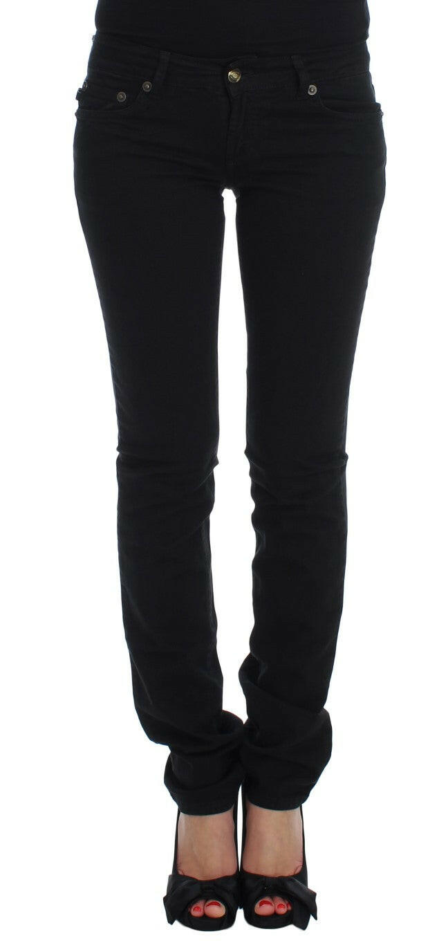 Cavalli Black Cotton Stretch Slim Skinny Fit Jeans -   -  Cavalli.