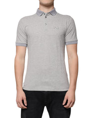 Dolce & Gabbana Gray Collared Short Sleeves Men Polo T-shirt -   -  Dolce & Gabbana.