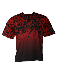 Dolce & Gabbana Red Leopard Cotton Short Sleeves T-shirt -   -  Dolce & Gabbana.