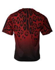 Dolce & Gabbana Red Leopard Cotton Short Sleeves T-shirt -   -  Dolce & Gabbana.