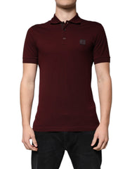 Dolce & Gabbana Maroon Collared Short Sleeves Polo T-shirt -   -  Dolce & Gabbana.
