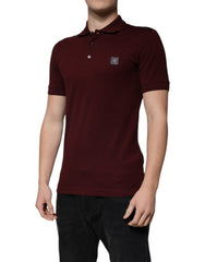 Dolce & Gabbana Maroon Collared Short Sleeves Polo T-shirt -   -  Dolce & Gabbana.