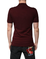 Dolce & Gabbana Maroon Collared Short Sleeves Polo T-shirt -   -  Dolce & Gabbana.