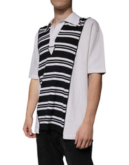 Dolce & Gabbana Black White Stripes Collared Polo T-shirt -   -  Dolce & Gabbana.