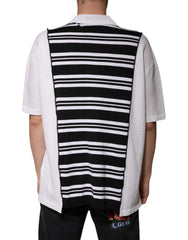 Dolce & Gabbana Black White Stripes Collared Polo T-shirt -   -  Dolce & Gabbana.
