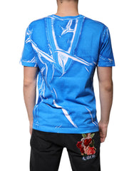Dolce & Gabbana Blue Cotton V-neck Short Sleeves T-shirt -   -  Dolce & Gabbana.