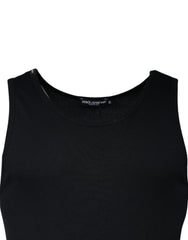 Dolce & Gabbana Black Cotton Sleeveless Round Neck Tank T-shirt -   -  Dolce & Gabbana.