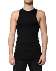 Dolce & Gabbana Black Cotton Sleeveless Round Neck Tank T-shirt -   -  Dolce & Gabbana.