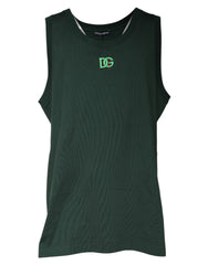 Dolce & Gabbana Green DG Sleeveless Round Neck Tank T-shirt -   -  Dolce & Gabbana.