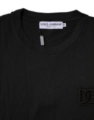 Dolce & Gabbana Black Cotton Crew Neck Short Sleeves T-shirt -   -  Dolce & Gabbana.