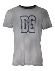 Dolce & Gabbana Gray Logo Print Cotton Crew Neck T-shirt -   -  Dolce & Gabbana.