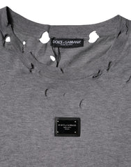 Dolce & Gabbana Gray Logo Crew Neck Short Sleeves T-shirt -   -  Dolce & Gabbana.