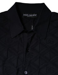 Dolce & Gabbana Black Silk Crew Neck Men Cardigan Sweater -   -  Dolce & Gabbana.