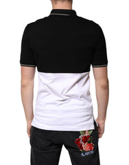 Dolce & Gabbana Black White Cotton Short Sleeves Polo T-shirt -   -  Dolce & Gabbana.