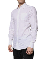 Dolce & Gabbana White Cotton Long Sleeves GOLD Dress Shirt -   -  Dolce & Gabbana.