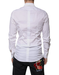 Dolce & Gabbana White Cotton Long Sleeves GOLD Dress Shirt -   -  Dolce & Gabbana.