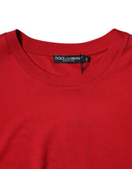 Dolce & Gabbana Red Logo Print Cropped Crew Neck T-shirt -   -  Dolce & Gabbana.