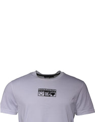 Dolce & Gabbana White Logo Print Cotton Crew Neck T-shirt -   -  Dolce & Gabbana.