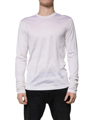 Dolce & Gabbana White Silk Crew Neck Men Pullover Sweater -   -  Dolce & Gabbana.