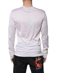 Dolce & Gabbana White Silk Crew Neck Men Pullover Sweater -   -  Dolce & Gabbana.