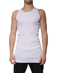 Dolce & Gabbana White Cotton Sleeveless Round Neck Tank T-shirt -   -  Dolce & Gabbana.