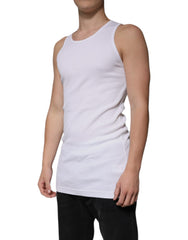 Dolce & Gabbana White Cotton Sleeveless Round Neck Tank T-shirt -   -  Dolce & Gabbana.