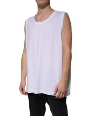 Dolce & Gabbana White Cotton Sleeveless Round Neck Tank T-shirt -   -  Dolce & Gabbana.