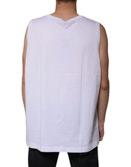 Dolce & Gabbana White Cotton Sleeveless Round Neck Tank T-shirt -   -  Dolce & Gabbana.