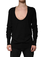 Dolce & Gabbana Black Wool Round Neck Pullover Sweater -   -  Dolce & Gabbana.