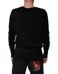 Dolce & Gabbana Black Wool Round Neck Pullover Sweater -   -  Dolce & Gabbana.