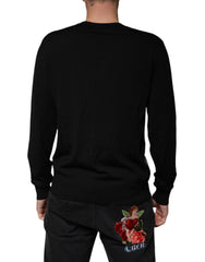 Dolce & Gabbana Black Logo Wool V-neck Pullover Sweater -   -  Dolce & Gabbana.