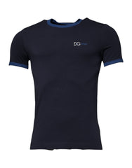 Dolce & Gabbana Blue Cotton Stretch Crewneck Underwear T-shirt -   -  Dolce & Gabbana.