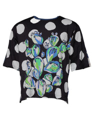 Dolce & Gabbana Black White Printed Cotton Crew Neck T-shirt -   -  Dolce & Gabbana.