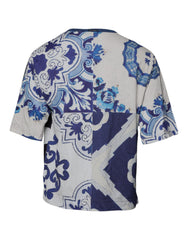 Dolce & Gabbana Black White Printed Cotton Crew Neck T-shirt -   -  Dolce & Gabbana.